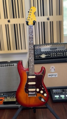 Yellow Flame Top Stratocaster-Style Guitar